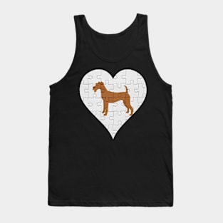 Irish Terrier Heart Jigsaw Pieces Design - Gift for Irish Terrier Lovers Tank Top